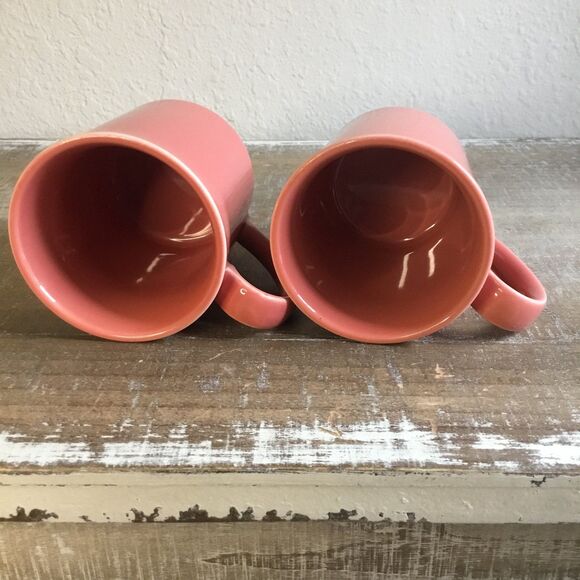 Corningware mugs set of 2 coral pink/orange collectible coffee tea cups - Picture 6 of 8